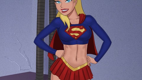 La sexy rubia Supergirl es atrapada duramente por el villano Lex Luthor en esta parodia de cómic