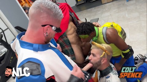 Ass eating, gay group, gargle