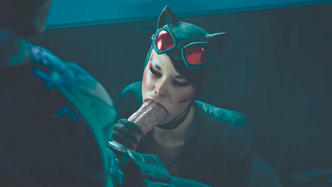 Catwoman verwöhnt Batman oral in seiner geheimen Bat-Höhle