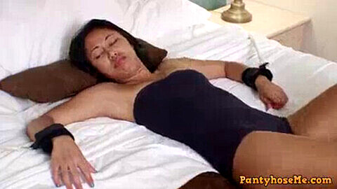 Nylons, bound-up, tickled