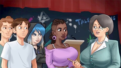 Milf at bi, milf maestra, fantasía de dibujos animados