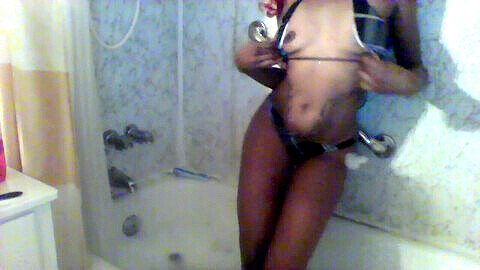 Ebony naked twerk, backside, black