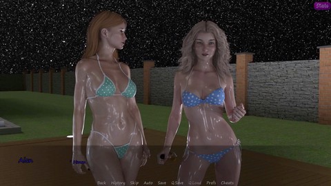 Jennifer gibt sich mit Justine in einem tabuisierten Stiefbruder-Szenario einem Bauchnabelkontakt hin. Jennifer gibt sich mit Justine in einem tabuisierten Stiefbruder-Szenario einem Bauchnabelkontakt hin.