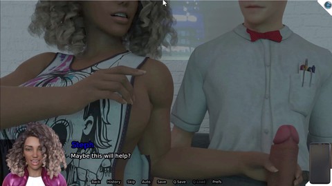 상호작용하는, 가슴, 애니 망가