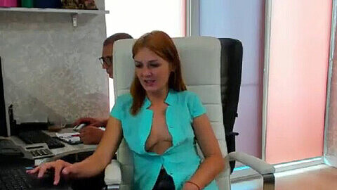 Chefsekretärin, webcam seduce, dessous im büro