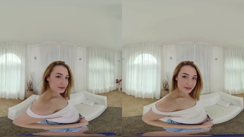 Rika Fane's VR casting with a cute rookie blonde in Czech